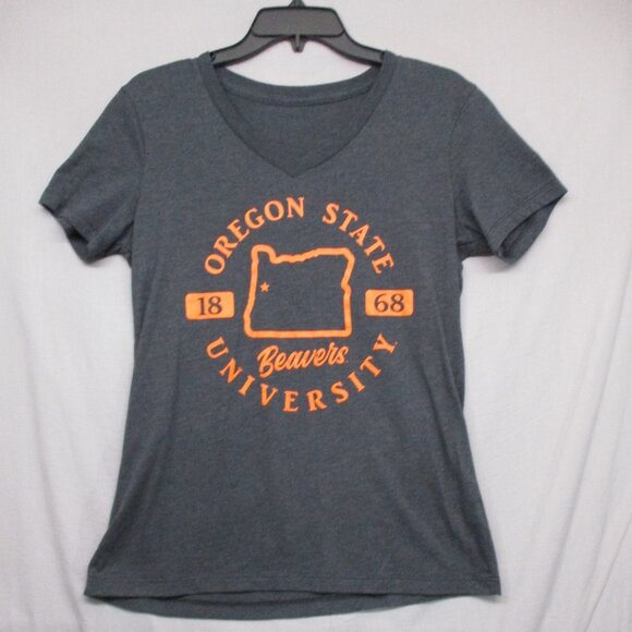 Oregon State University Brewers Graphic Print T-Shirt Gray Women Size | M - Picture 2 of 7